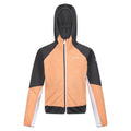 Apricot Crush-Seal Grey - Front - Regatta Childrens-Kids Prenton II Hooded Soft Shell Jacket