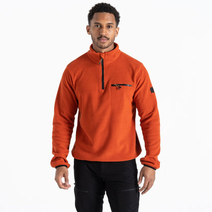 Rooibos Tea-Brown - Pack Shot - Dare 2B Mens Affinity Zip Neck Fleece Top