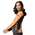 Apricot Crush-Black - Pack Shot - Regatta Womens-Ladies Walbury VI Marl Full Zip Fleece Jacket