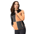 Apricot Crush-Black - Close up - Regatta Womens-Ladies Walbury VI Marl Full Zip Fleece Jacket