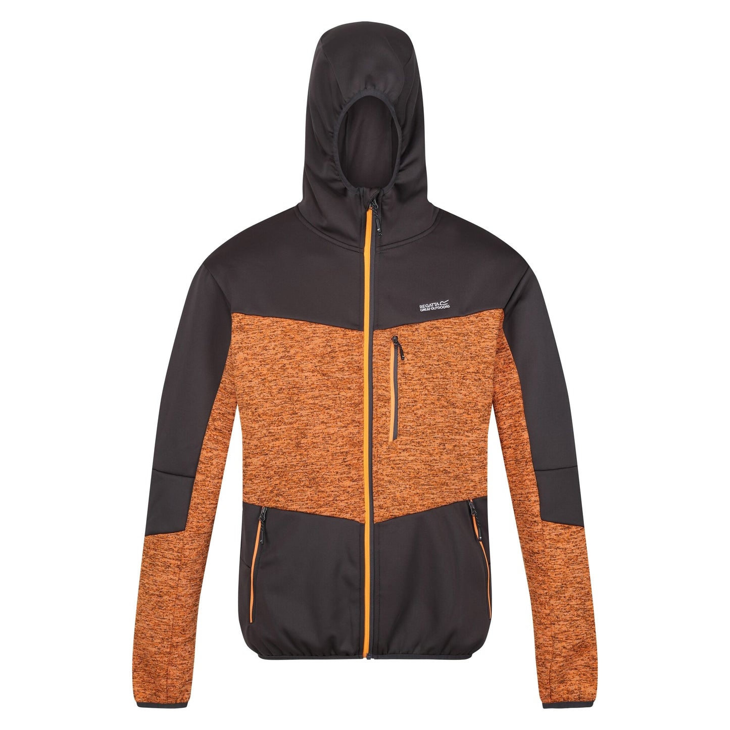 Orange Pepper-Ash - Front - Regatta Mens Cadford V Marl Full Zip Fleece Jacket
