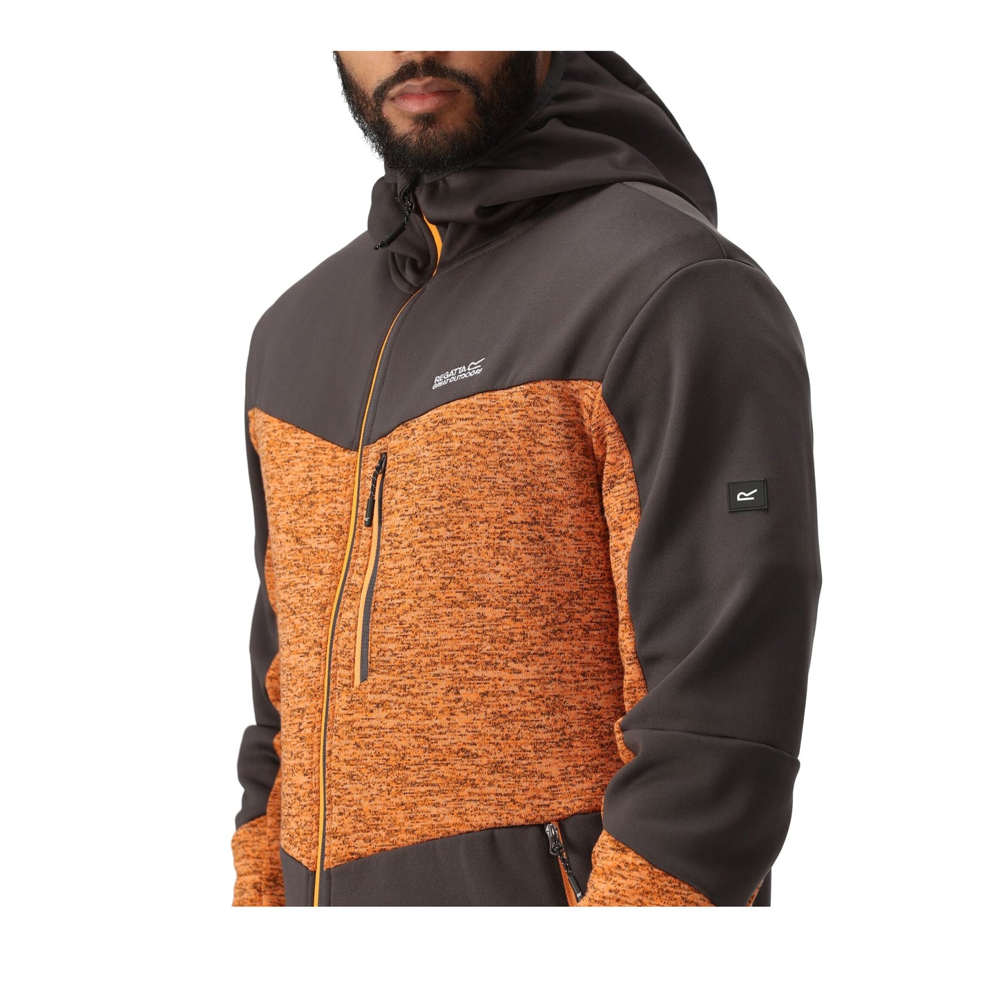 Orange Pepper-Ash - Lifestyle - Regatta Mens Cadford V Marl Full Zip Fleece Jacket
