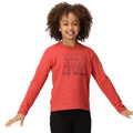 Mineral Red - Side - Regatta Childrens-Kids Wenbie III Good Vibes Club Long-Sleeved T-Shirt