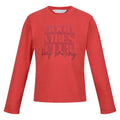 Mineral Red - Front - Regatta Childrens-Kids Wenbie III Good Vibes Club Long-Sleeved T-Shirt