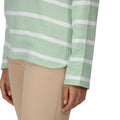 Quiet Green-White - Pack Shot - Regatta Womens-Ladies Helvine Striped Sweatshirt