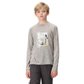 Silver Grey - Front - Regatta Childrens-Kids Burnlee Cycling Marl Long-Sleeved T-Shirt