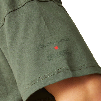 Dark Khaki - Side - Regatta Mens Christian Lacroix Aramon Flower T-Shirt