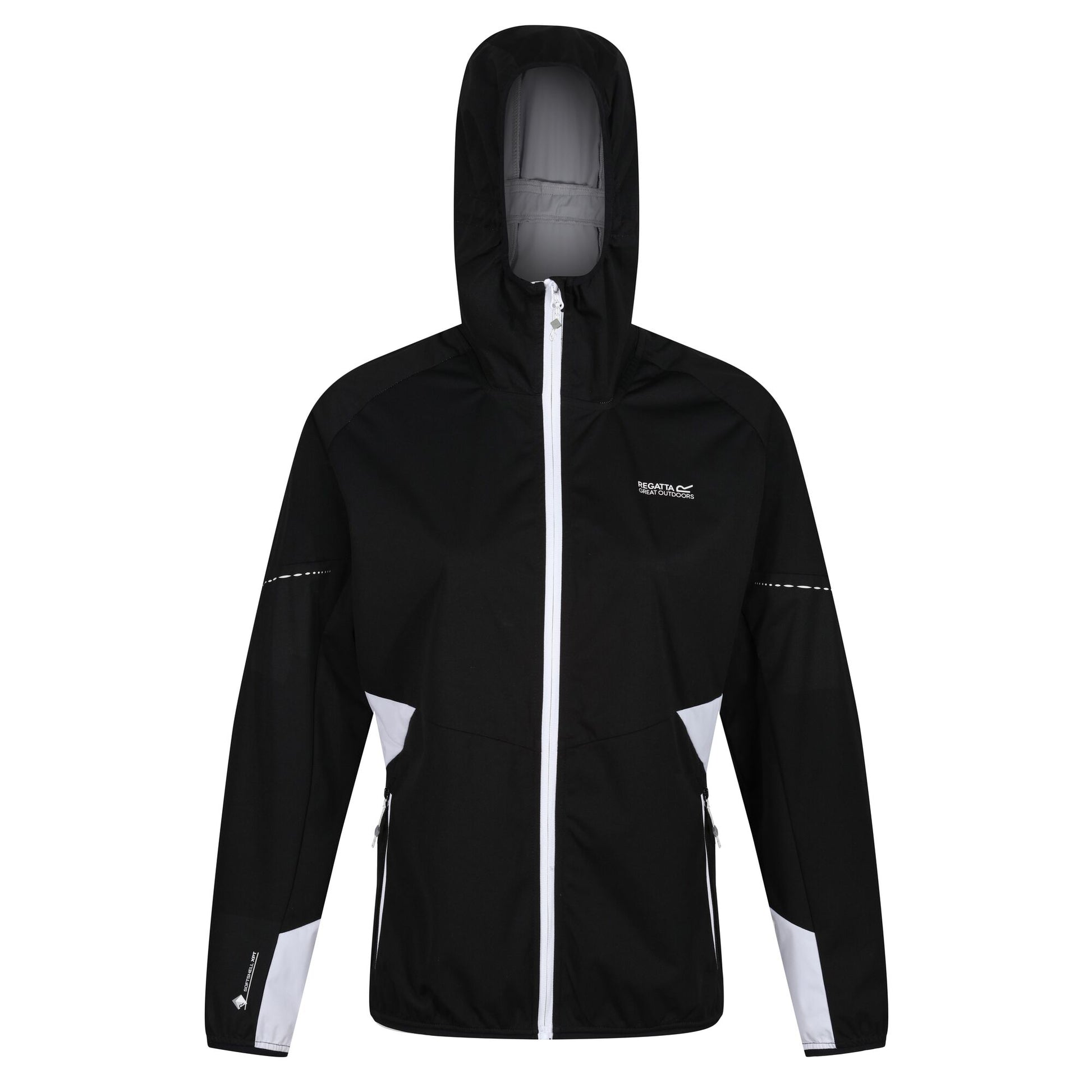 Black - Front - Regatta Womens-Ladies Tarvos V Lightweight Soft Shell Jacket