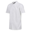 White-Dark Denim - Side - Regatta Mens Shorebay Stripe Short-Sleeved Shirt
