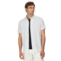 White-Dark Denim - Close up - Regatta Mens Shorebay Stripe Short-Sleeved Shirt