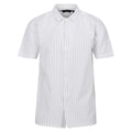 White-Dark Denim - Front - Regatta Mens Shorebay Stripe Short-Sleeved Shirt