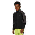 Black-Seal Grey - Pack Shot - Regatta Childrens-Kids Highton II Fleece Jacket
