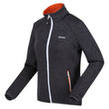 Seal Grey-Apricot Crush - Side - Regatta Womens-Ladies Newhill Marl Full Zip Fleece Jacket