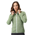 Green - Close up - Regatta Womens-Ladies Newhill Marl Full Zip Fleece Jacket