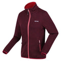 Burgundy - Side - Regatta Womens-Ladies Newhill Marl Full Zip Fleece Jacket