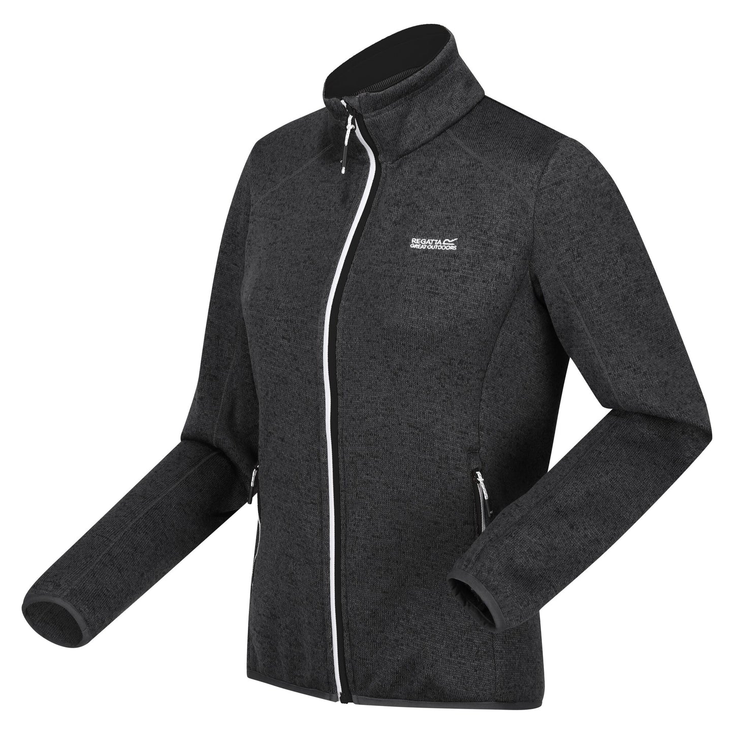 Seal Grey-Black - Side - Regatta Womens-Ladies Newhill Marl Full Zip Fleece Jacket
