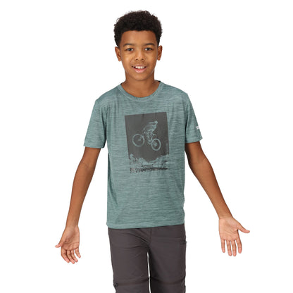 Ivy Moss Marl - Pack Shot - Regatta Childrens-Kids Alvarado VII Cycling Marl T-Shirt