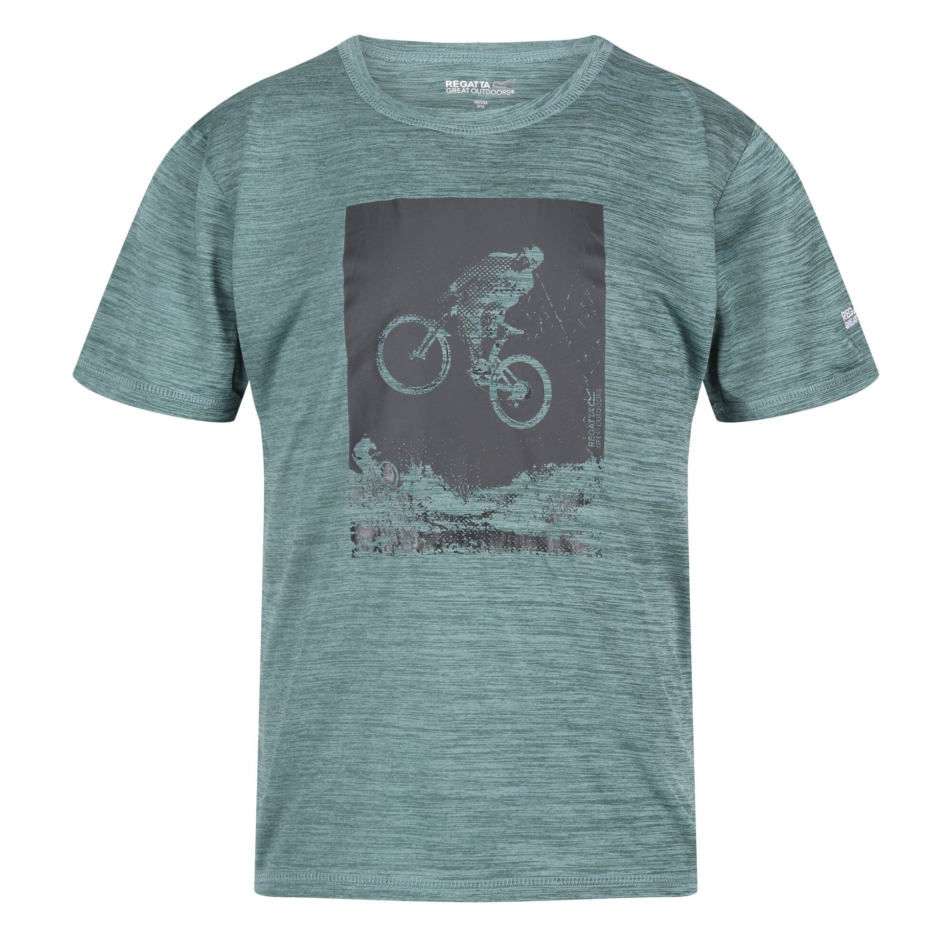 Ivy Moss - Front - Regatta Childrens-Kids Alvarado VII Cycling Marl T-Shirt