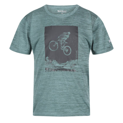 Ivy Moss Marl - Front - Regatta Childrens-Kids Alvarado VII Cycling Marl T-Shirt