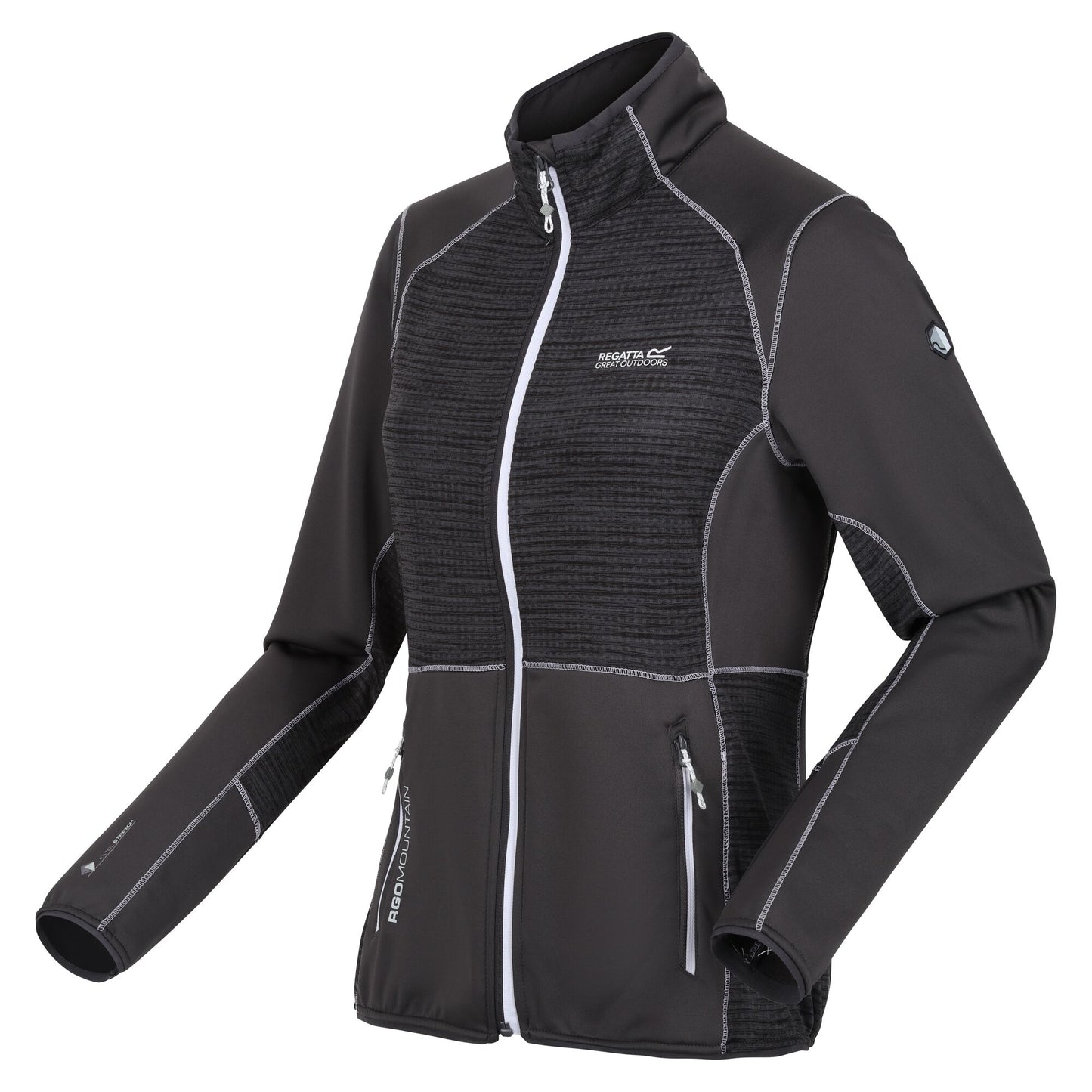 Seal Grey - Side - Regatta Womens-Ladies Yare VII Marl Full Zip Soft Shell Jacket