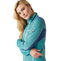 Bristol Blue-Dusty Denim - Pack Shot - Regatta Womens-Ladies Lindalla V Marl Full Zip Fleece Jacket