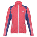 Fruit Dove-Dusty Denim - Front - Regatta Womens-Ladies Lindalla V Marl Full Zip Fleece Jacket