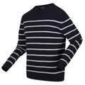 Navy-Silver Grey - Side - Regatta Mens Cautley Striped Knitted Jumper