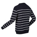 Navy-Silver Grey - Lifestyle - Regatta Mens Cautley Striped Knitted Jumper