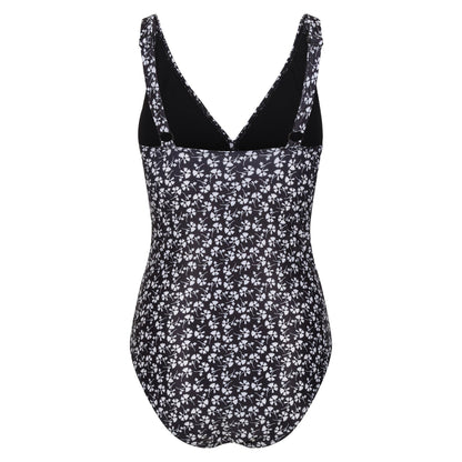 Black-White - Back - Regatta Womens-Ladies Orla Kiely Parsley One Piece Swimsuit