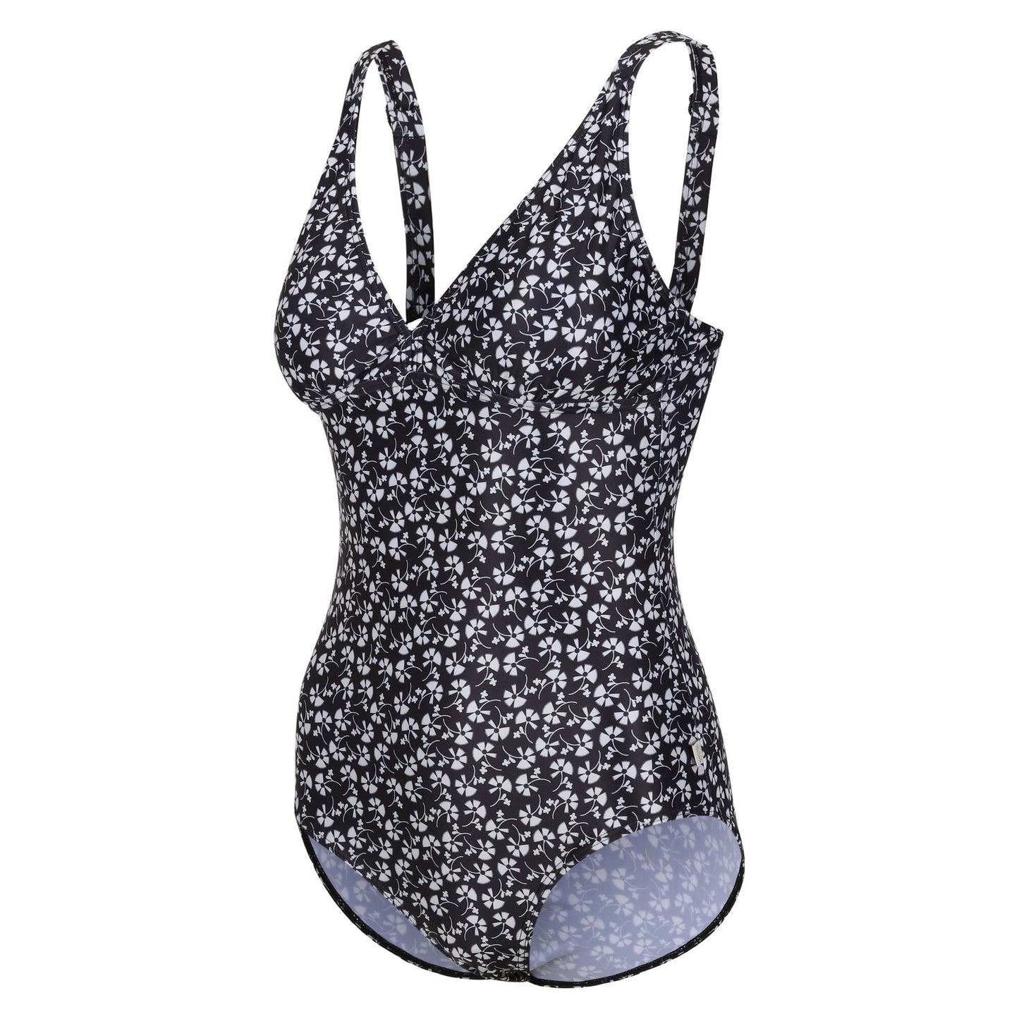 Black-White - Side - Regatta Womens-Ladies Orla Kiely Parsley One Piece Swimsuit