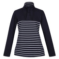 Navy-White - Front - Regatta Womens-Ladies Bayla Striped Button Neck Sweatshirt