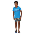 Navy - Pack Shot - Regatta Childrens-Kids Skander II Tropical Swim Shorts