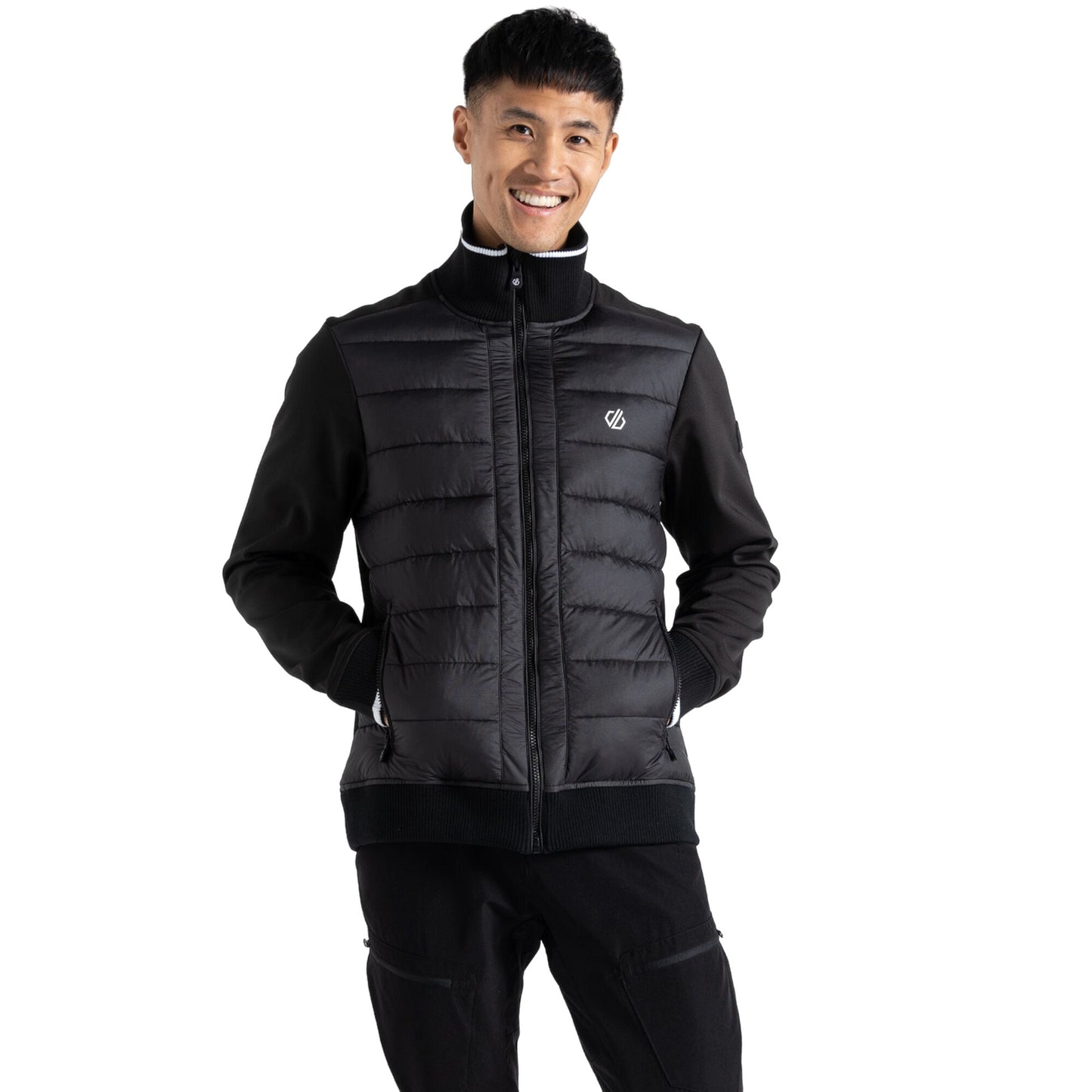 Black - Front - Dare 2B Mens Frost Quilted Hybrid Jacket