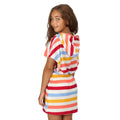 Multicoloured - Close up - Regatta Childrens-Kids Bernessa Striped Towelling Poncho