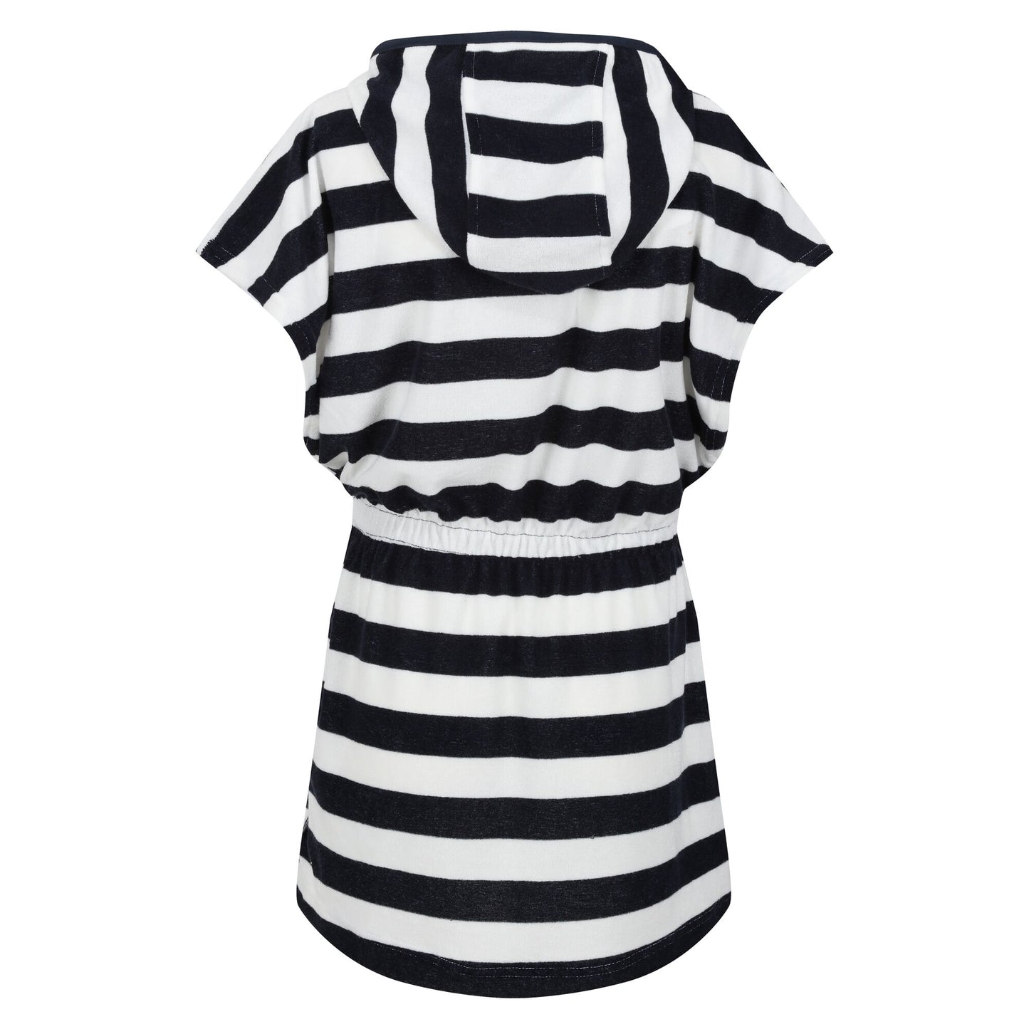 Navy - Back - Regatta Childrens-Kids Bernessa Striped Towelling Poncho