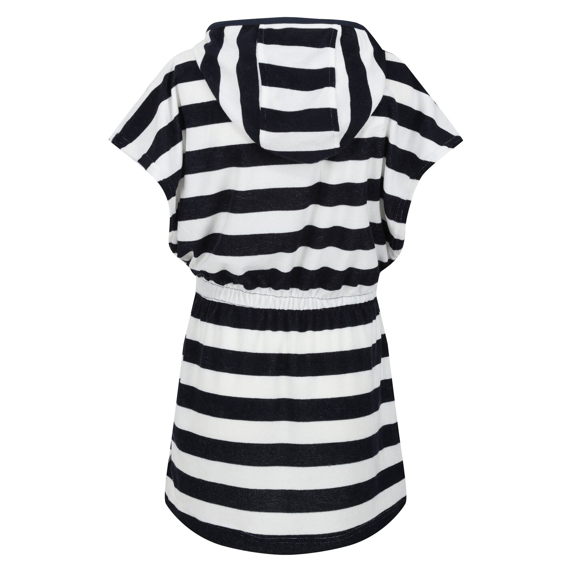 Navy - Back - Regatta Childrens-Kids Bernessa Striped Towelling Poncho