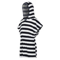 Navy - Side - Regatta Childrens-Kids Bernessa Striped Towelling Poncho