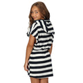 Navy - Close up - Regatta Childrens-Kids Bernessa Striped Towelling Poncho