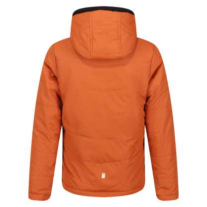 Burnt Copper-Black - Back - Regatta Childrens-Kids Kyrell Camo Reversible Jacket