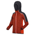 Blaze Orange-Rusty Orange - Side - Regatta Childrens-Kids Burnton Full Zip Fleece Jacket