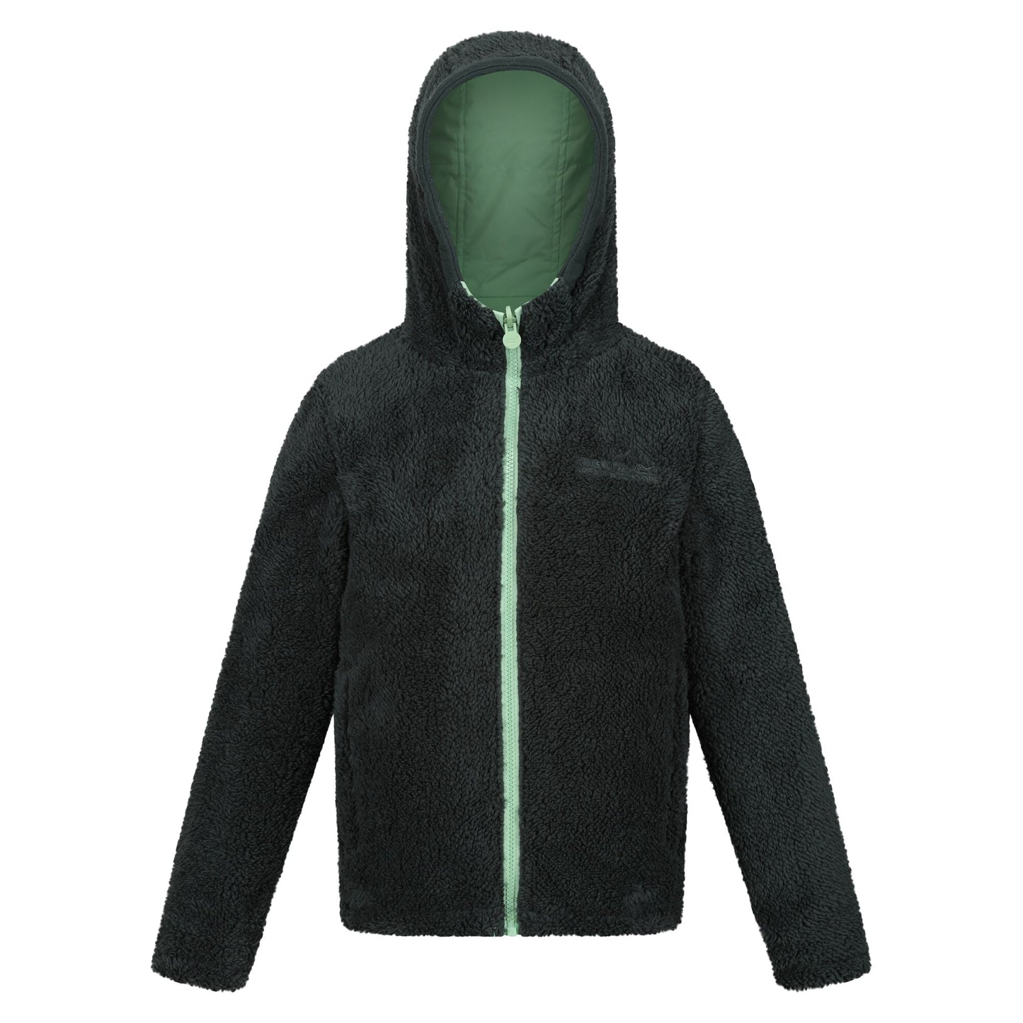 Quiet Green-Darkest Spruce - Lifestyle - Regatta Childrens-Kids Kyrell Plain Reversible Jacket