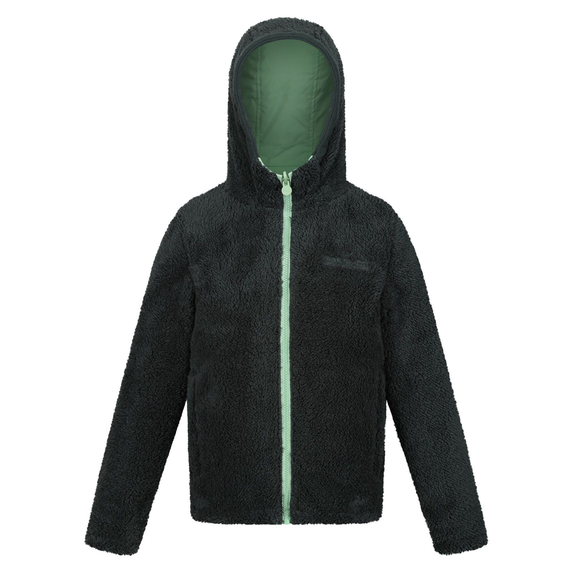 Quiet Green-Darkest Spruce - Lifestyle - Regatta Childrens-Kids Kyrell Plain Reversible Jacket