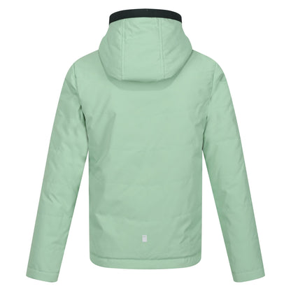 Quiet Green-Darkest Spruce - Back - Regatta Childrens-Kids Kyrell Plain Reversible Jacket