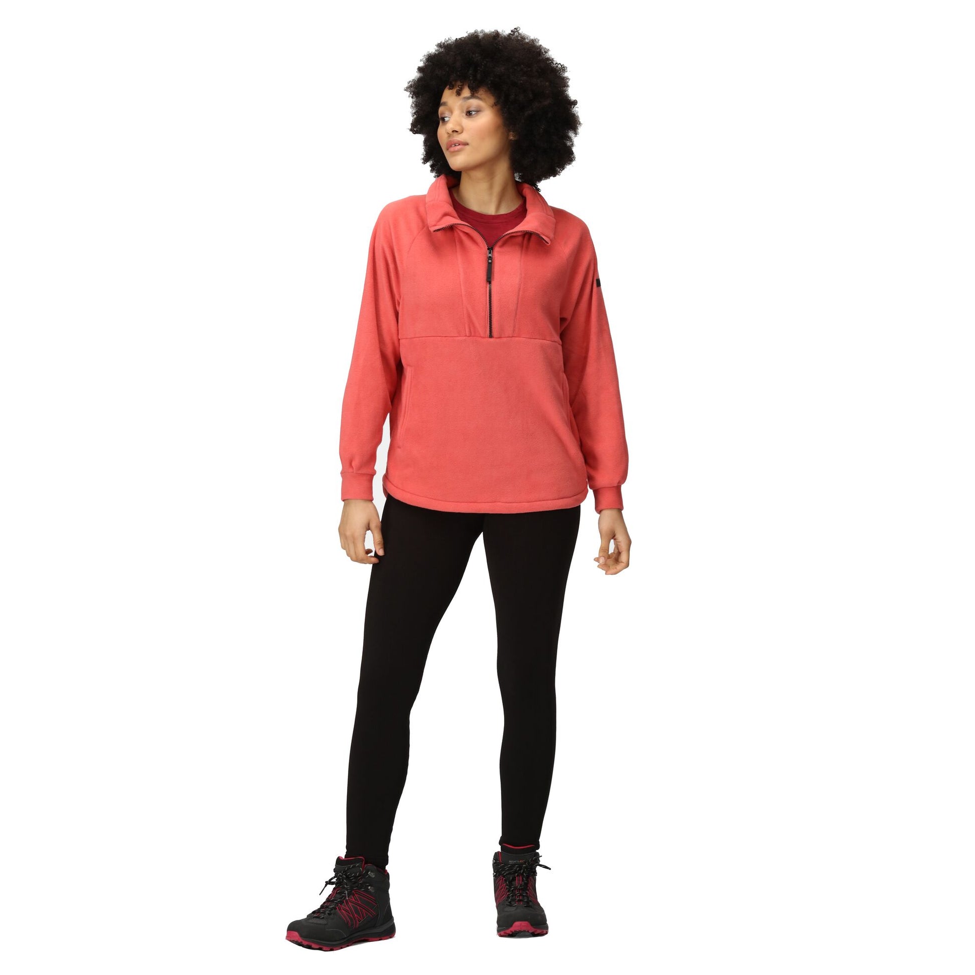 Mineral Red - Close up - Regatta Womens-Ladies Lavendon Half Zip Fleece Top