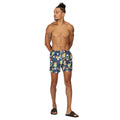 Navy - Pack Shot - Regatta Mens Loras Tropical Swim Shorts