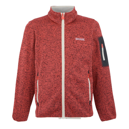 Peach Bloom-Light Vanilla - Front - Regatta Childrens-Kids Newhill Fleece Jacket