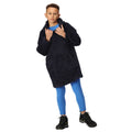 Navy - Pack Shot - Regatta Childrens-Kids Cosy Plain Hooded Poncho