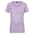 Pastel Lilac - Front - Regatta Womens-Ladies Filandra VII Text T-Shirt