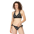 Black-White - Pack Shot - Regatta Womens-Ladies Flavia Polka Dot Bikini Top