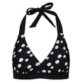 Black-White - Front - Regatta Womens-Ladies Flavia Polka Dot Bikini Top